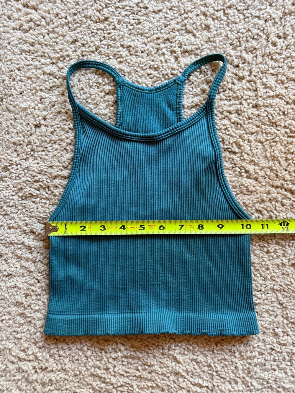 GAP Teal Ribbed High-Neck Racerback Crop Top - Picture 4 of 4